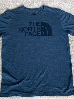 North Face Short Sleeve Half Dome Tri Blend Men’s Tshirt Blue Heather Sz Large